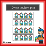 Sprongen van 2 – even getallen (Sinterklaas)