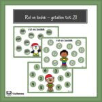 Rol en bedek – getallen tot 20 (Kerst)