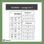 Werkbladen – sprongen van 5 (Kerst)