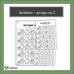 Werkbladen – sprongen van 2 (Kerst)