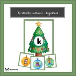 Kerstballen sorteren – beginklank (Kerst)